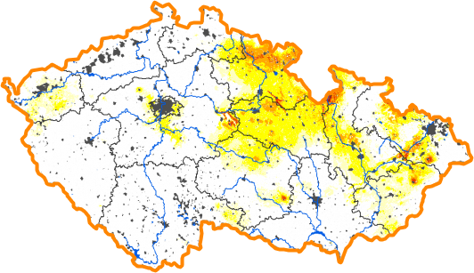 Intenzita sucha - 24. červenec 2016