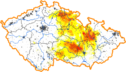 Intenzita sucha - 13. listopad 2016