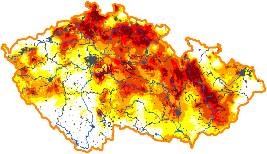 Intenzita sucha - 1. červenec 2018