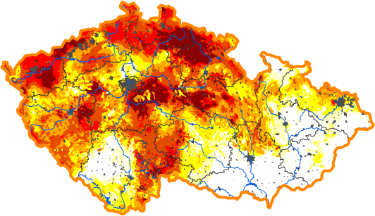 Intenzita sucha - 2. září 2018