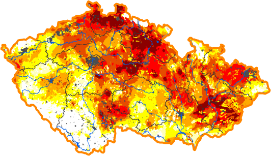 Intenzita sucha - 9. prosinec 2018