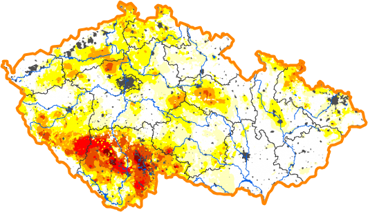 Intenzita sucha - 8. prosinec 2019