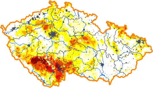 Intenzita sucha - 15. prosinec 2019