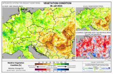 Dopady na vegetaci - Evropa - 8. září 2024