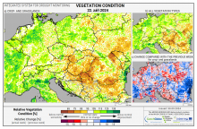 Dopady na vegetaci - Evropa - 22. září 2024