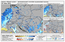 Index půdní vláhy - Evropa - 24. leden 2021