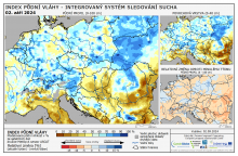 Index půdní vláhy - Evropa - 1. září 2024